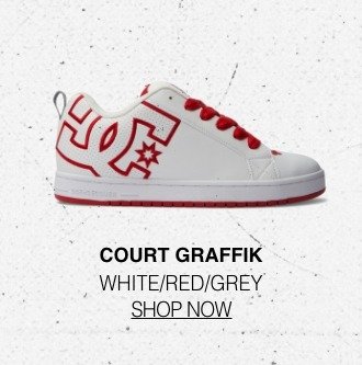 Court Graffik in White/Red/Grey [Shop Now]