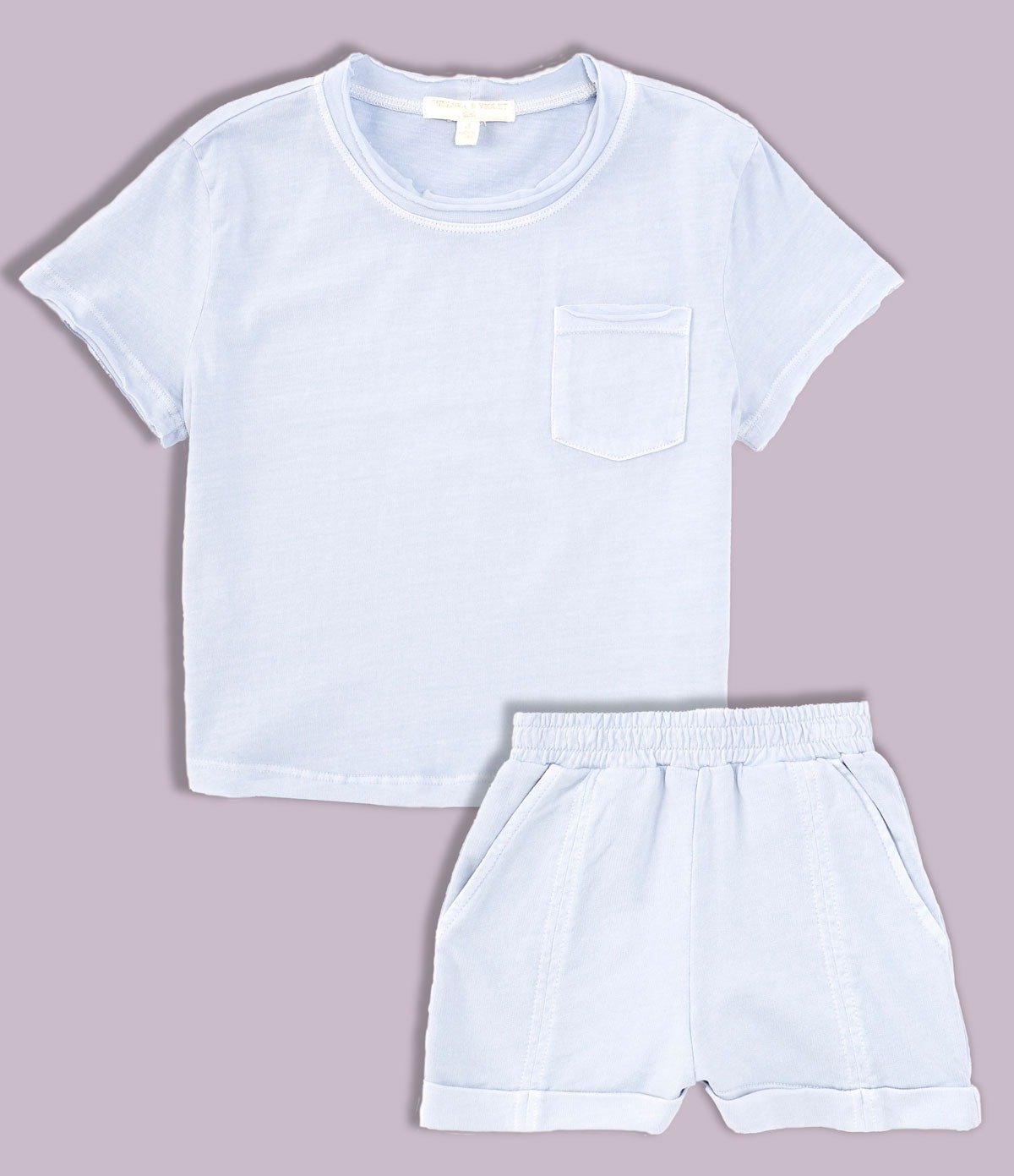 CHELSEA & VIOLET Washed Pocket T-Shirt, \\$24 High Waist Washed Shorts, \\$29 Online and select stores.