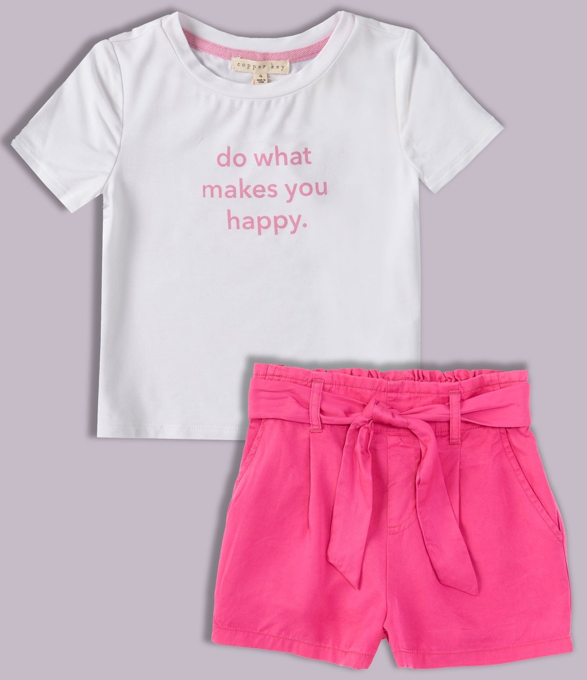 COPPER KEY Do What Makes You Happy T-Shirt, \\$19 Tie Shorts, \\$24