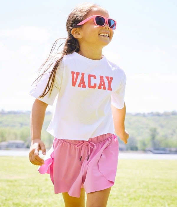 GB Boxy Vacay Graphic Cropped T-Shirt, \\$24 Active Mid-Rise Flippy Shorts, \\$22