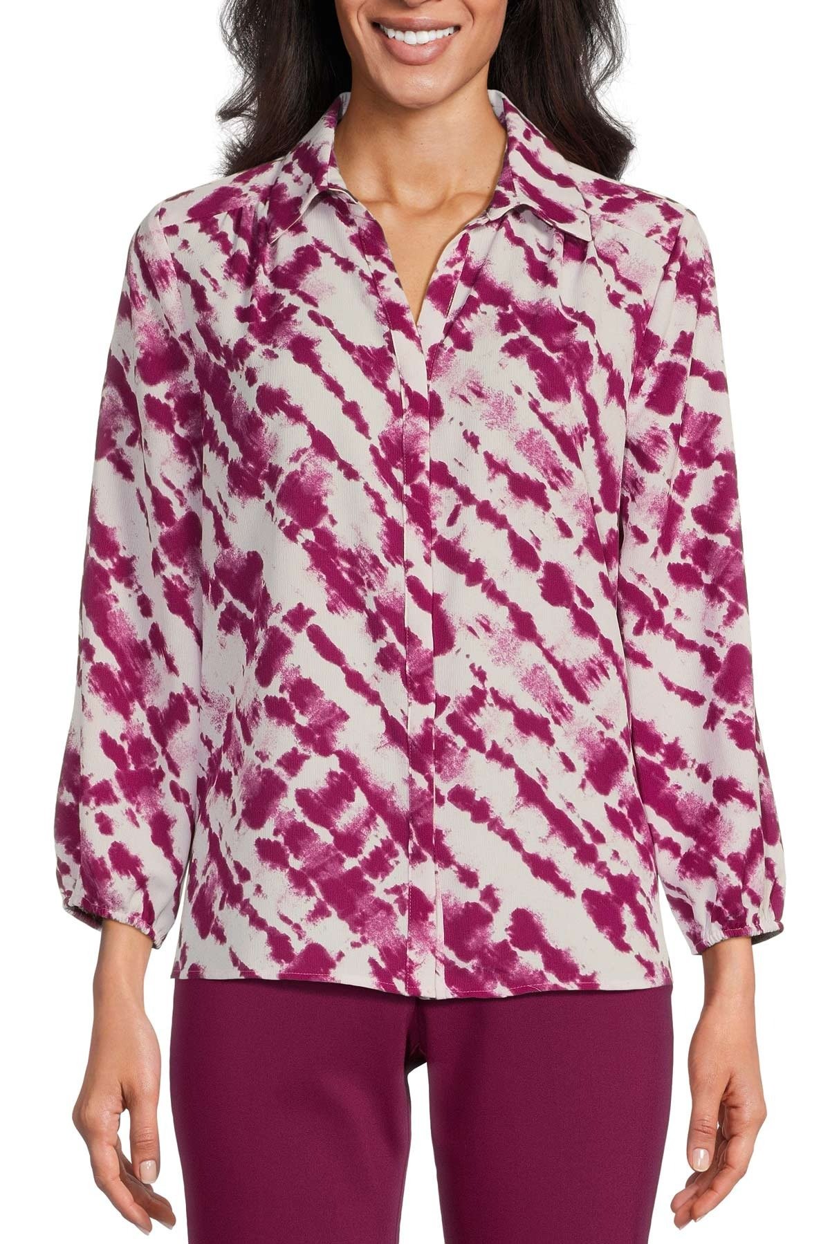 Woven Tie Dye Batik Print Top, \\$59