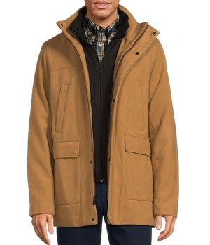 ROUNDTREE & YORKE Long Wool Blend Coat, \\$199