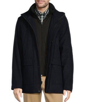 ROUNDTREE & YORKE Long Wool Blend Coat, \\$199