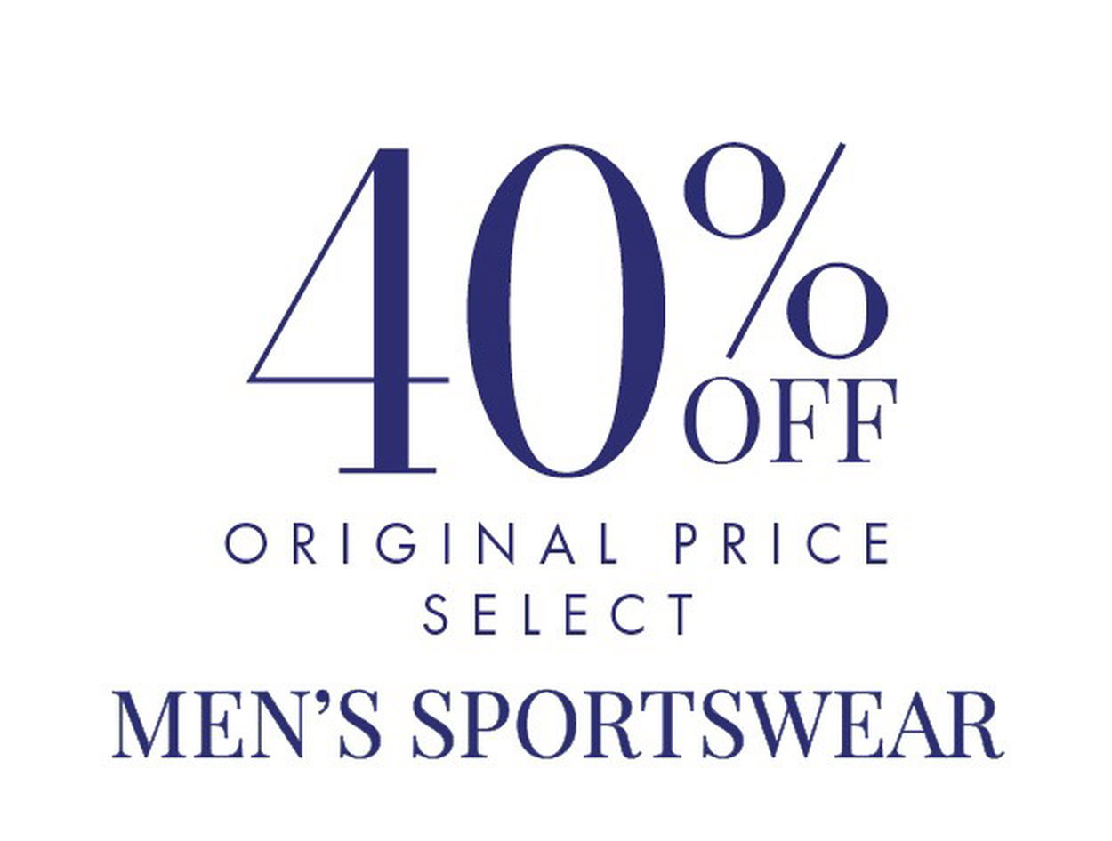 40% OFF Original Price Select Men's Sportswear