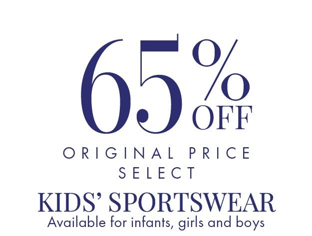 65% OFF Original Price Select Kids' Sportswear