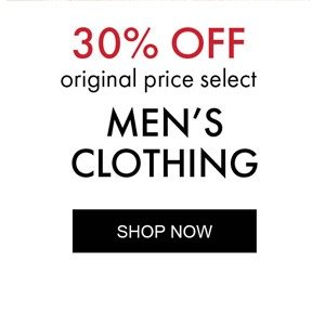 30% OFF original price select Men's Polo Ralph Lauren