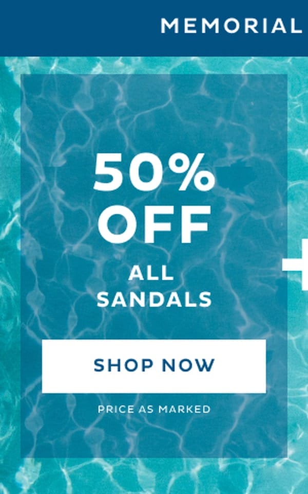 50% Off All Sandals