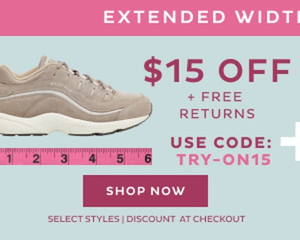 \\$15 Off + Free Returns