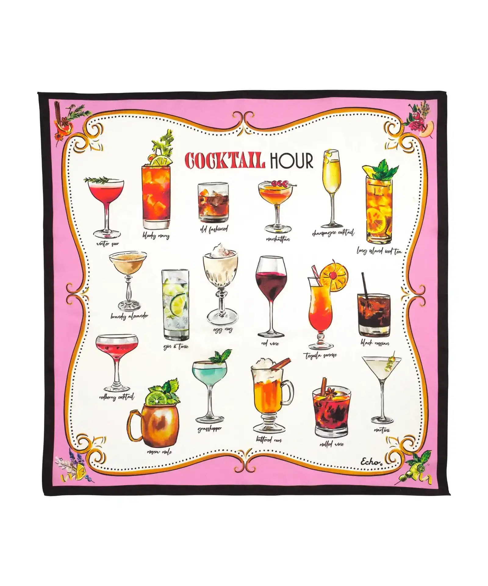 Image of Cocktail Hour Silk Bandana