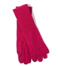 Wool-Cashmere Blend Touch Glove in electric pink