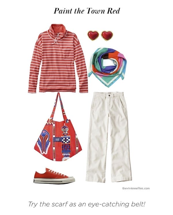 Paint the Town Red (Try the scarf as an eye-catching belt!)