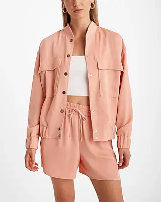 satin oversized bomber jacket