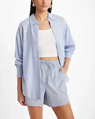 linen-blend boyfriend portofino shirt