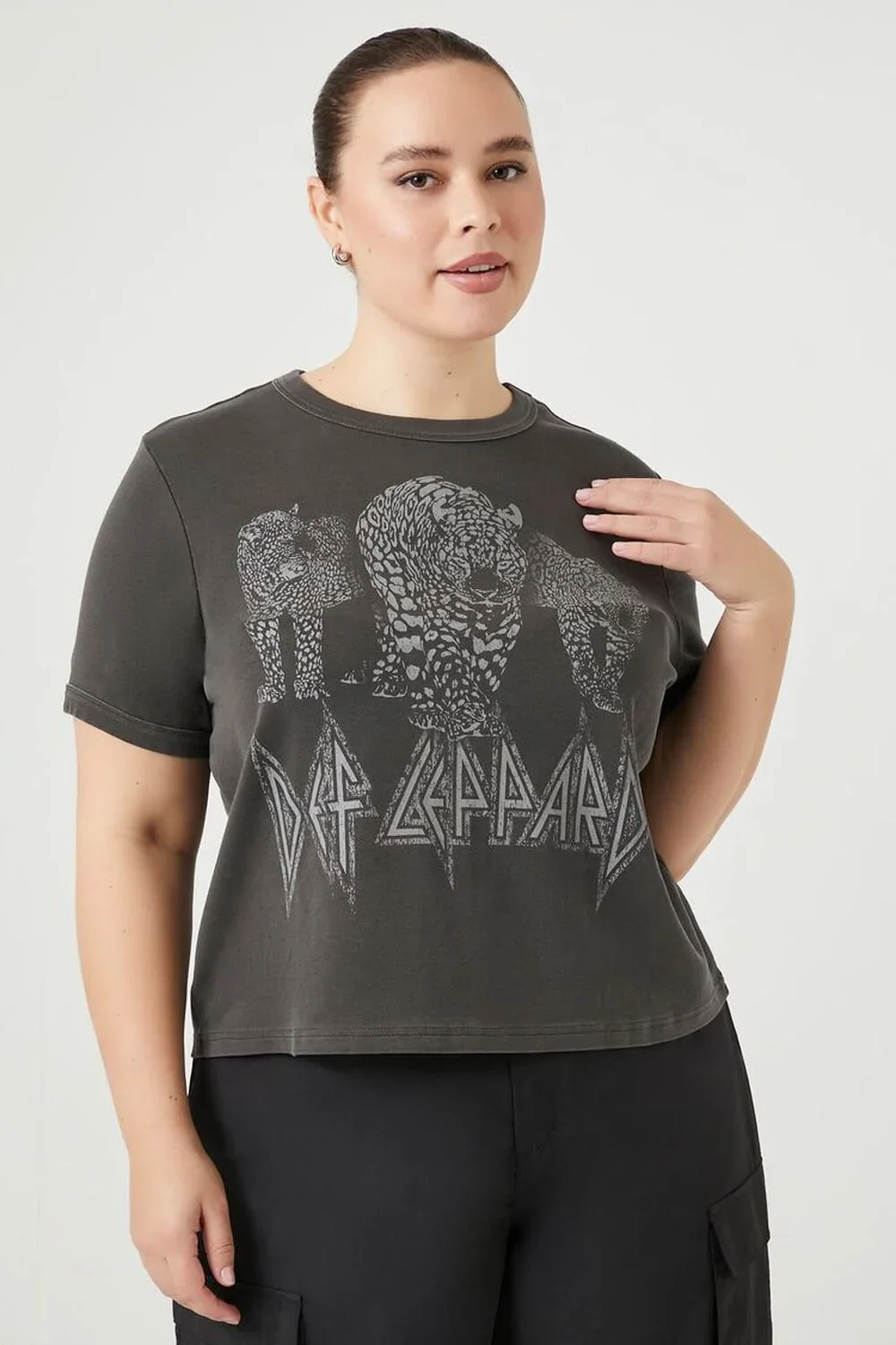 Plus Size Cropped Def Leppard Tee