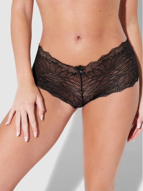 Saffron Floral Lace Cheeky - Black / L