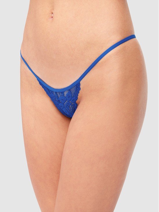 Jessica Lace Mini G-String - Princess Blue / S