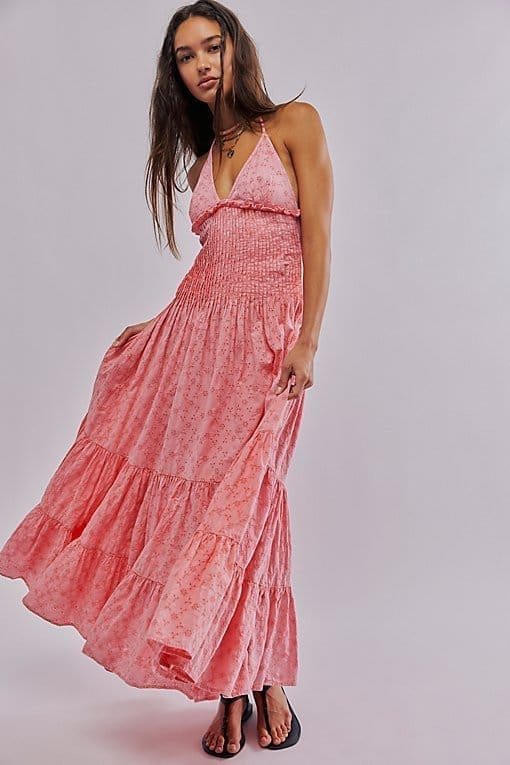 Pintuck Paradise Maxi Dress