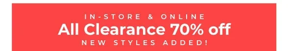 Clearance 70% Off