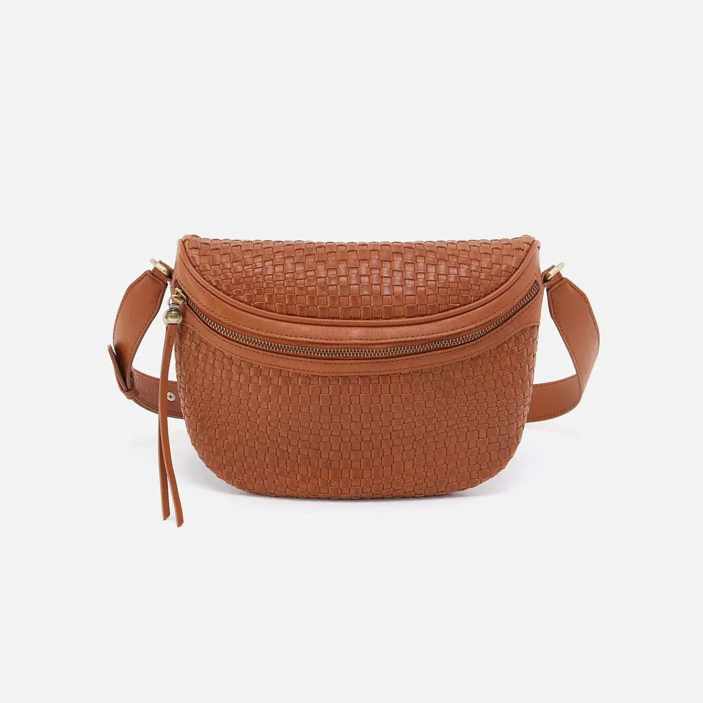 Image of Juno Belt Bag in Wave Weave Leather - Wheat