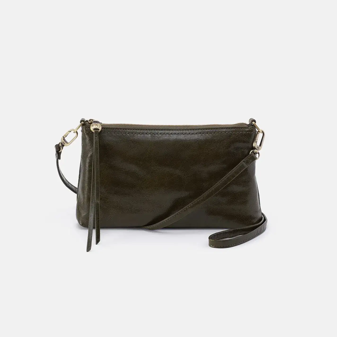 Image of Darcy Crossbody In Polished Leather - Deep Moss