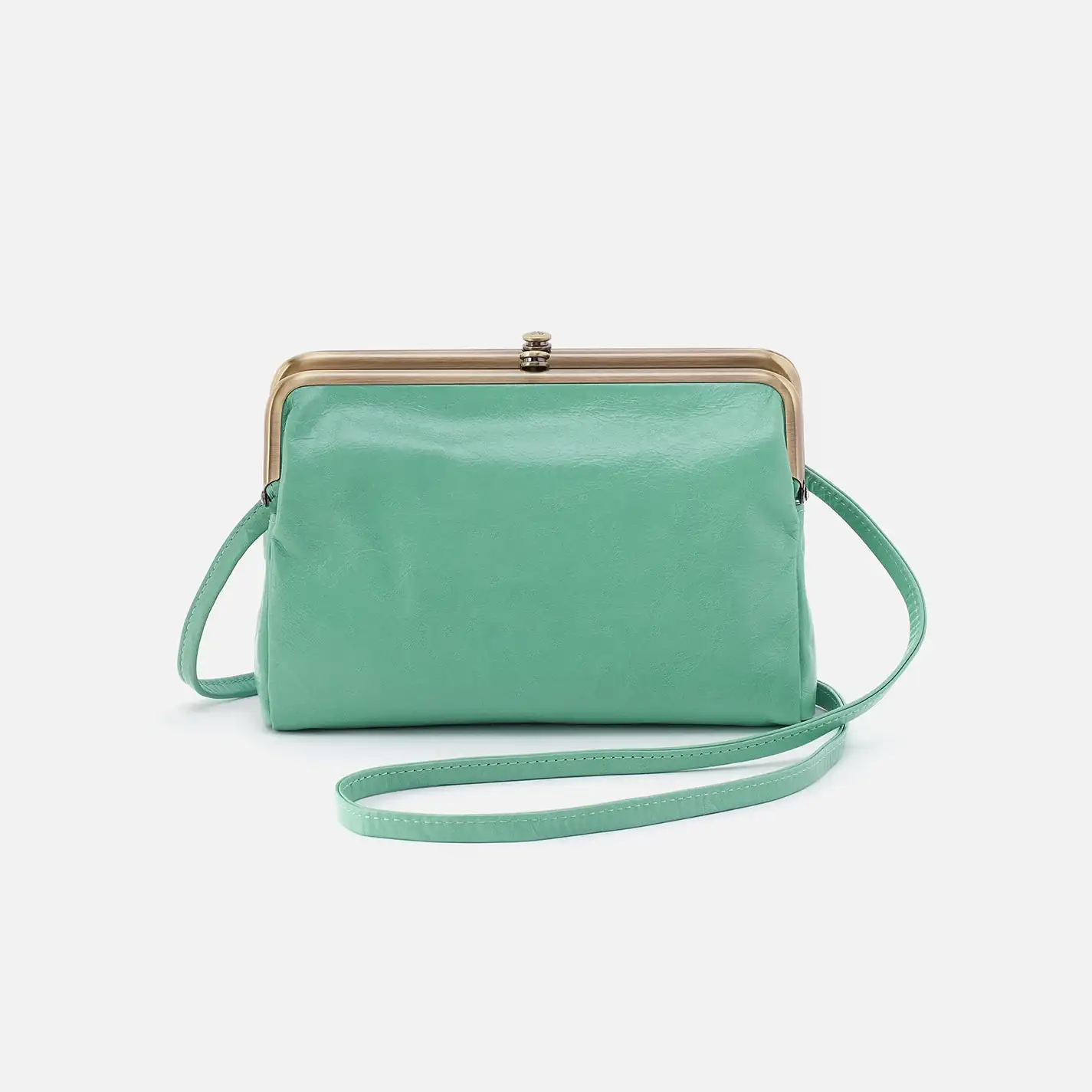 Image of Lauren Crossbody in Polished Leather - Seaglass