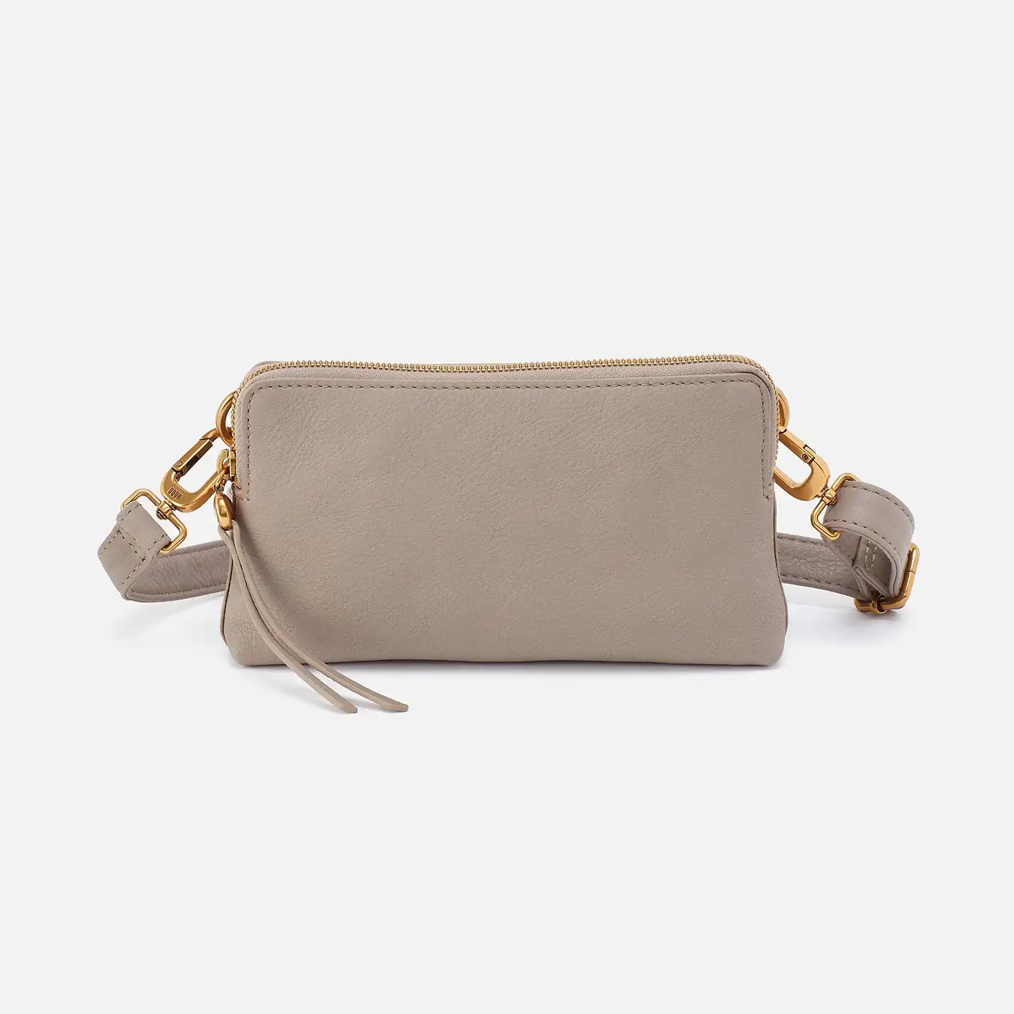 Image of Fern Slim Belt Bag in Pebbled Leather - Taupe