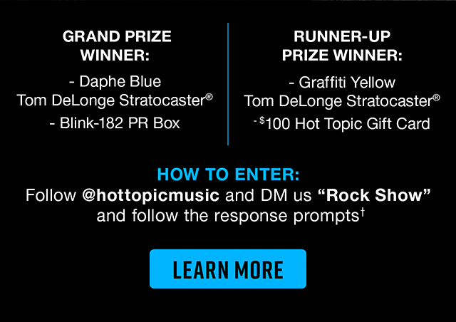 How to enter: Follow hottopicmusic and DM us Rock Show and follow the response promps