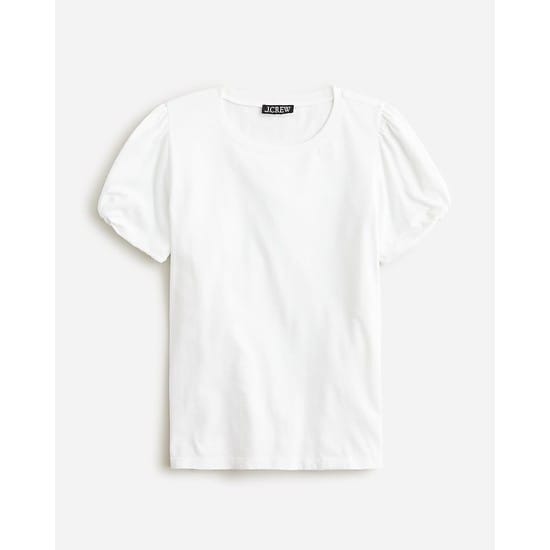 Broken-in jersey puff-sleeve T-shirt