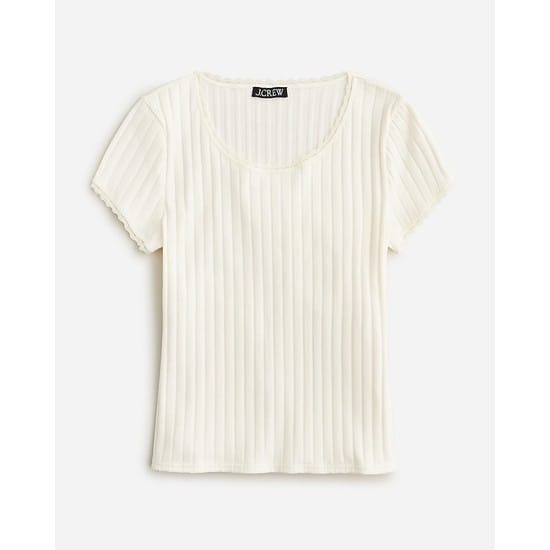 Pointelle short-sleeve T-shirt