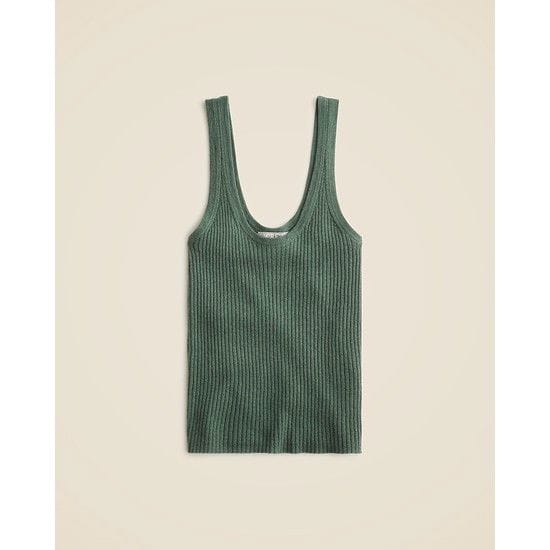 Featherweight cashmere ribbed tank top