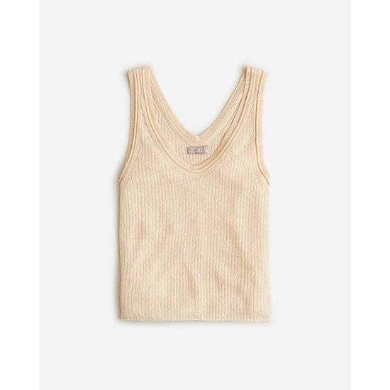 Merino-linen blend sweater-tank