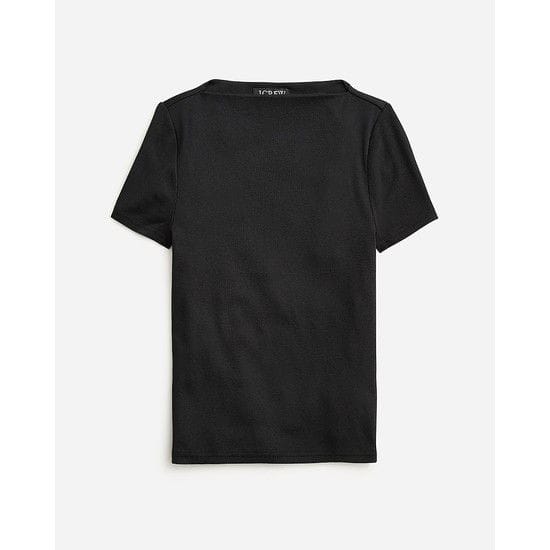 Fine-rib fitted boatneck T-shirt