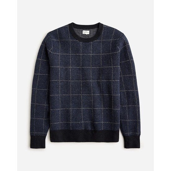 Wool herringbone jacquard sweater