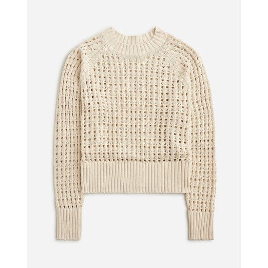 Pointelle crewneck sweater