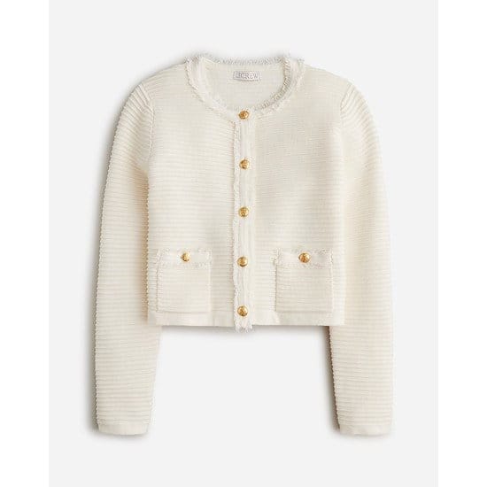 Emilie sweater lady jacket in textured cotton blend