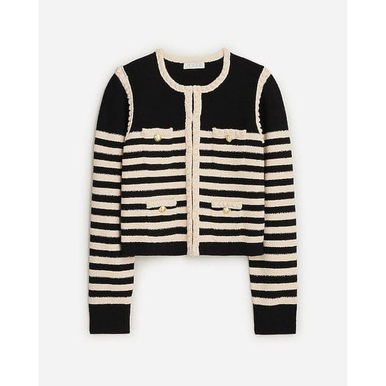 Odette sweater lady jacket in striped bouclé