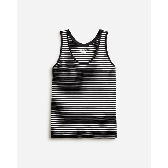 Pima cotton scoopneck tank top in stripe