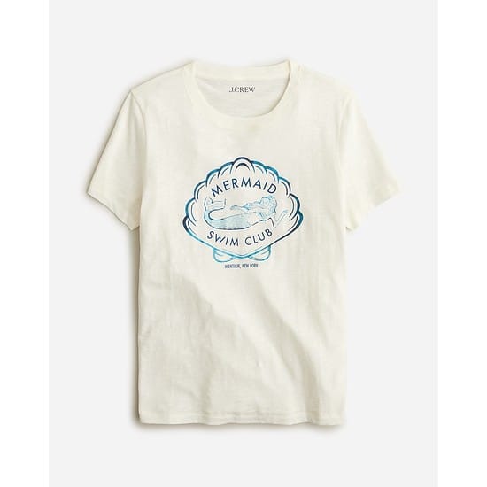 Classic-fit "mermaid swim club" graphic T-shirt