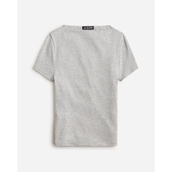 Fine-rib fitted boatneck T-shirt