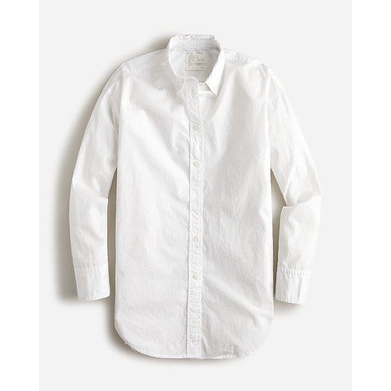 Relaxed-fit washed cotton poplin shirt