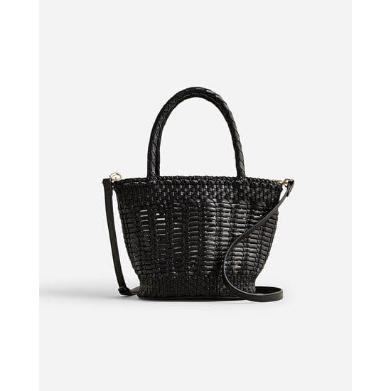 Small open-weave bag in leather