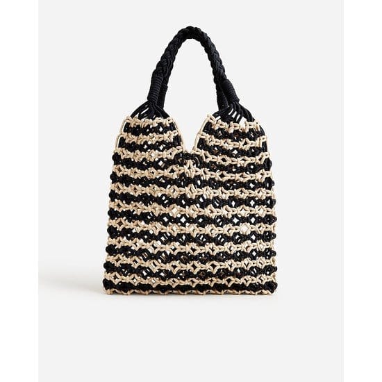 Cadiz hand-knotted rope tote in stripe