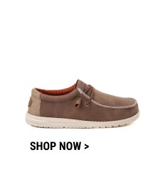 Mens HEYDUDE Wally Craft Leather Casual Shoe - Tan 