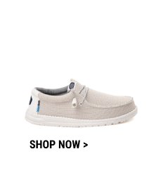 Mens HEYDUDE Wally Sport Casual Shoe - White 