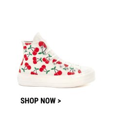 Womens Converse Chuck Taylor All Star Lift Hi Sneaker - Egret / Cherries 