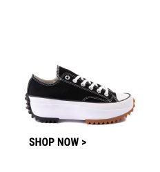 Converse Run Star Hike Lo Platform Sneaker - Black / White / Gum