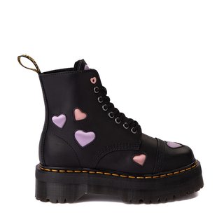 Womens Dr. Martens Sinclair Platform Boot - Black / Hearts