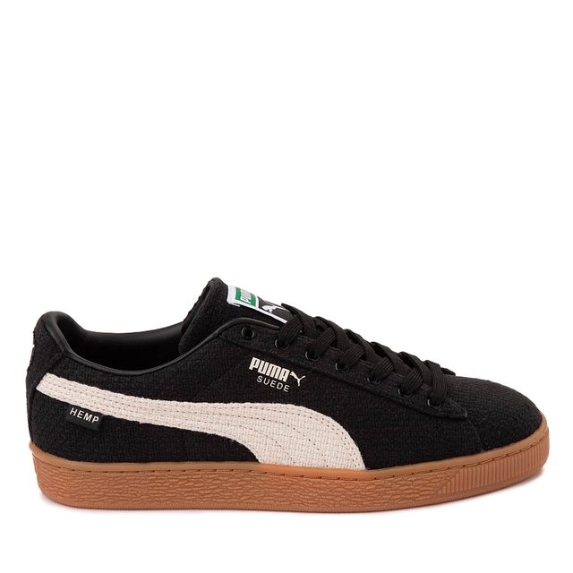 Mens PUMA Suede Hemp Athletic Shoe - Black / Alpine Snow / Gum