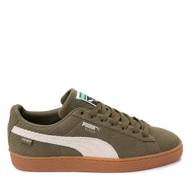 Mens PUMA Suede Hemp Athletic Shoe - Olive / Alpine Snow / Gum