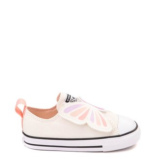 Converse Chuck Taylor All Star 1V Lo Butterflies Sneaker - Baby / Toddler - Egret / Soft Peach / Pink Phase 